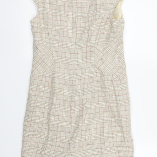 NEXT Womens Beige Plaid  Sheath  Size 10