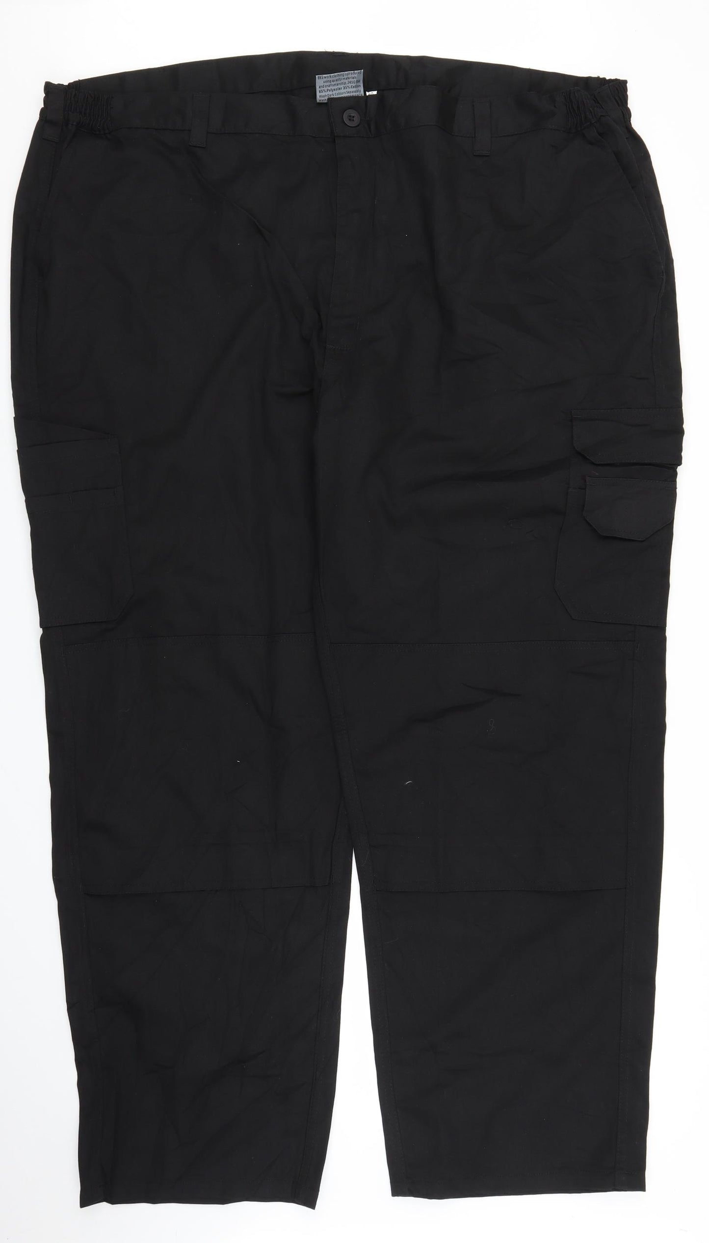 BKS Mens Black   Cargo Trousers Size 50 in L31 in