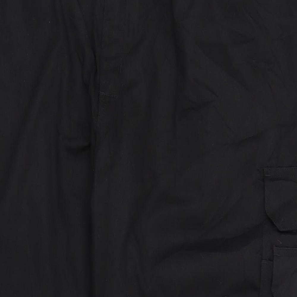 BKS Mens Black   Cargo Trousers Size 50 in L31 in