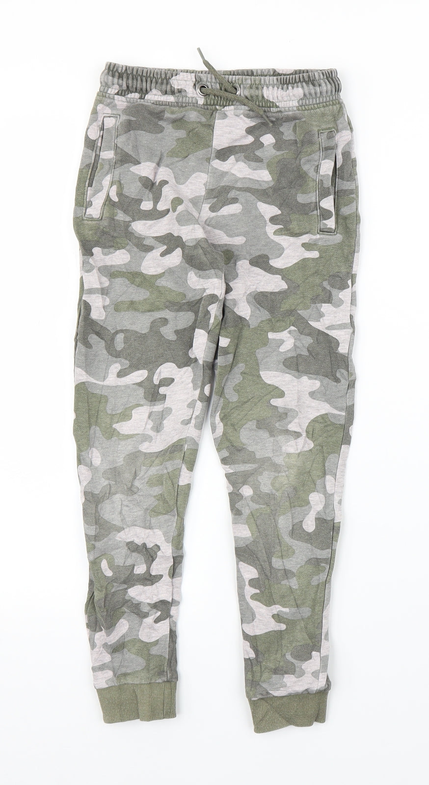 TU Boys Green Camouflage  Sweatpants Trousers Size 7 Years