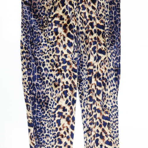QED London Womens Beige Animal Print  Sweatpants Trousers Size M L28 in
