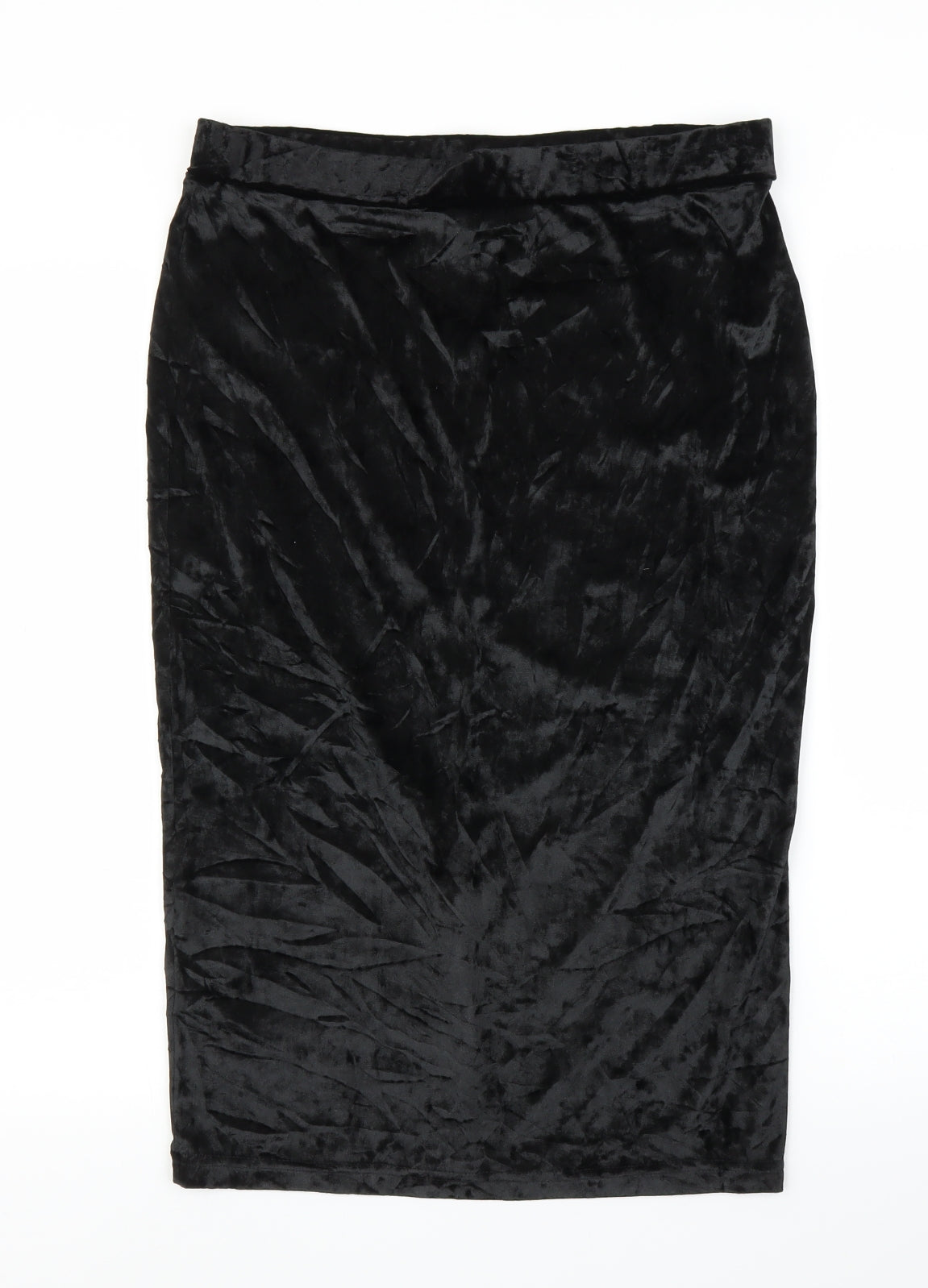 Primark Womens Black  Velvet Straight & Pencil Skirt Size 16
