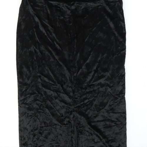 Primark Womens Black  Velvet Straight & Pencil Skirt Size 16