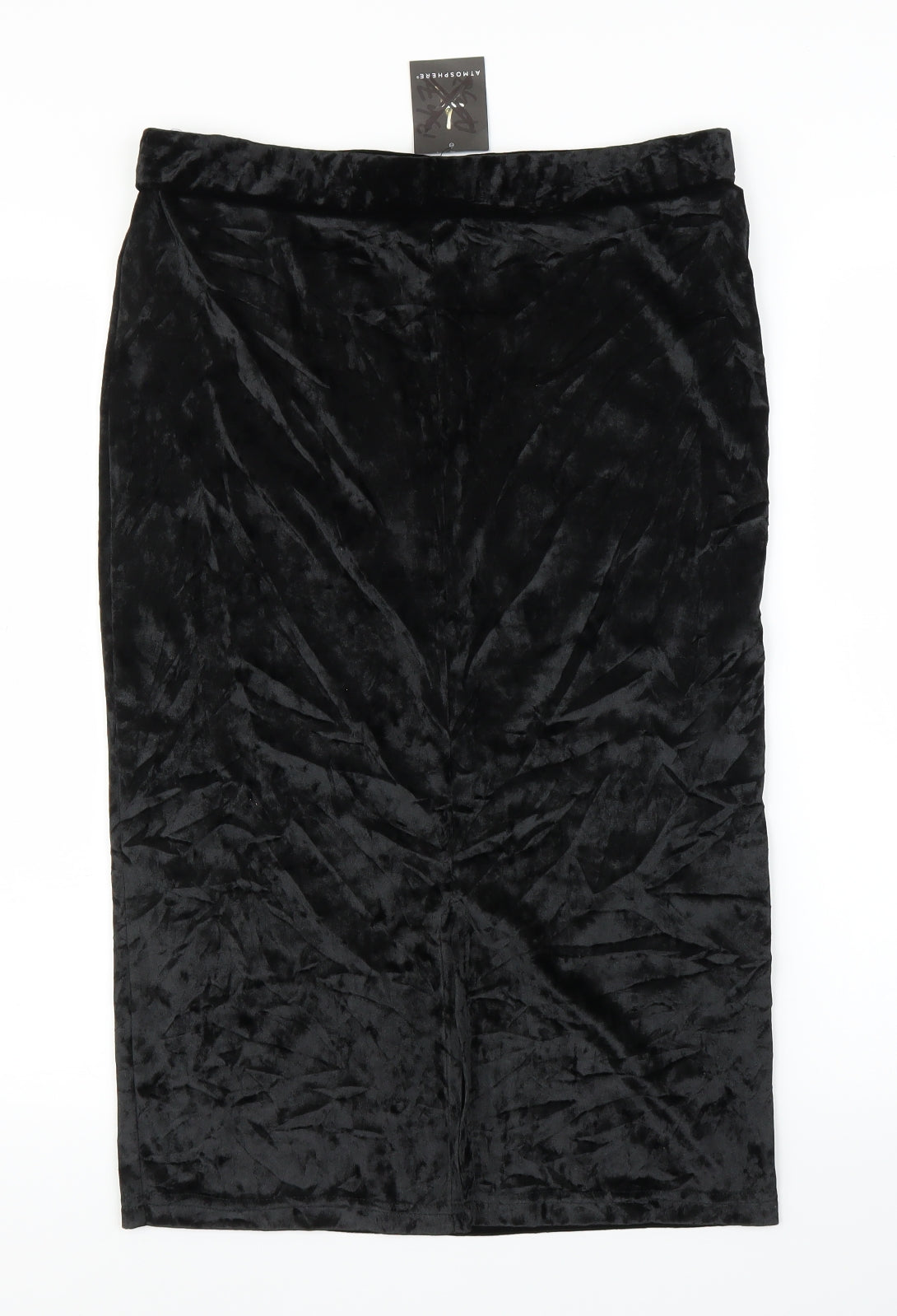 Primark Womens Black  Velvet Straight & Pencil Skirt Size 16