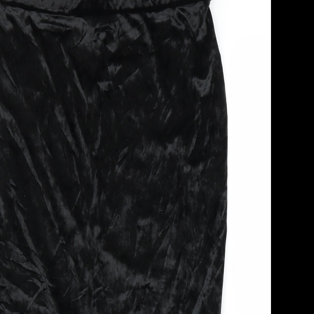 Primark Womens Black  Velvet Straight & Pencil Skirt Size 16