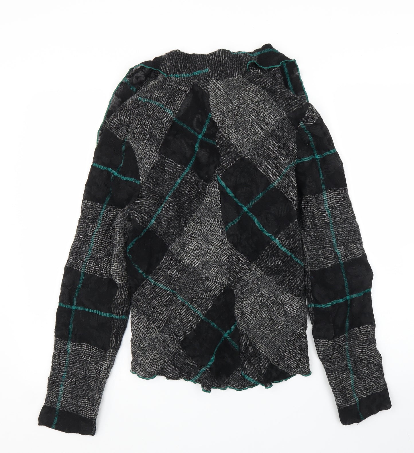 Marie Mero Womens Grey Plaid  Cardigan Jumper Size 12