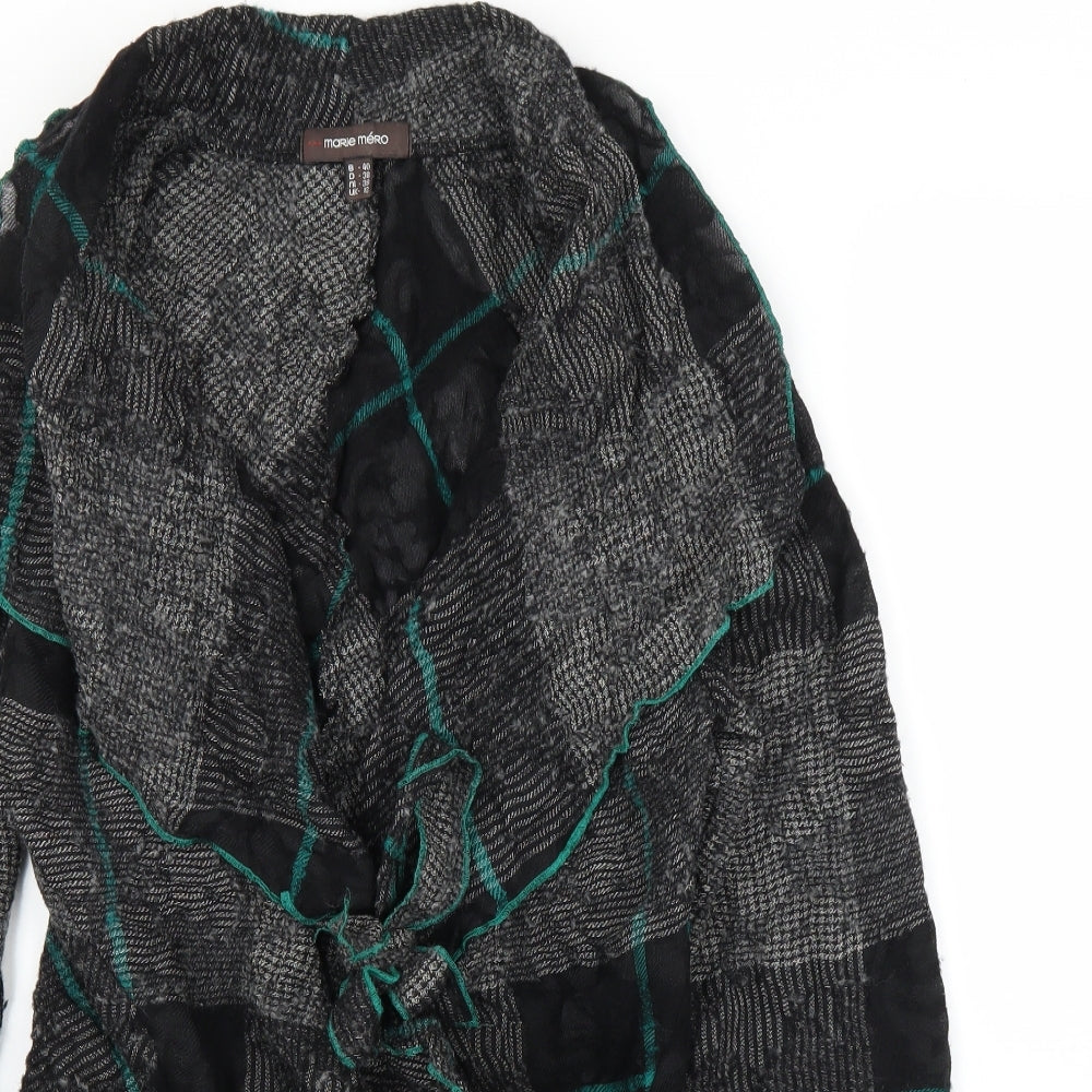 Marie Mero Womens Grey Plaid  Cardigan Jumper Size 12