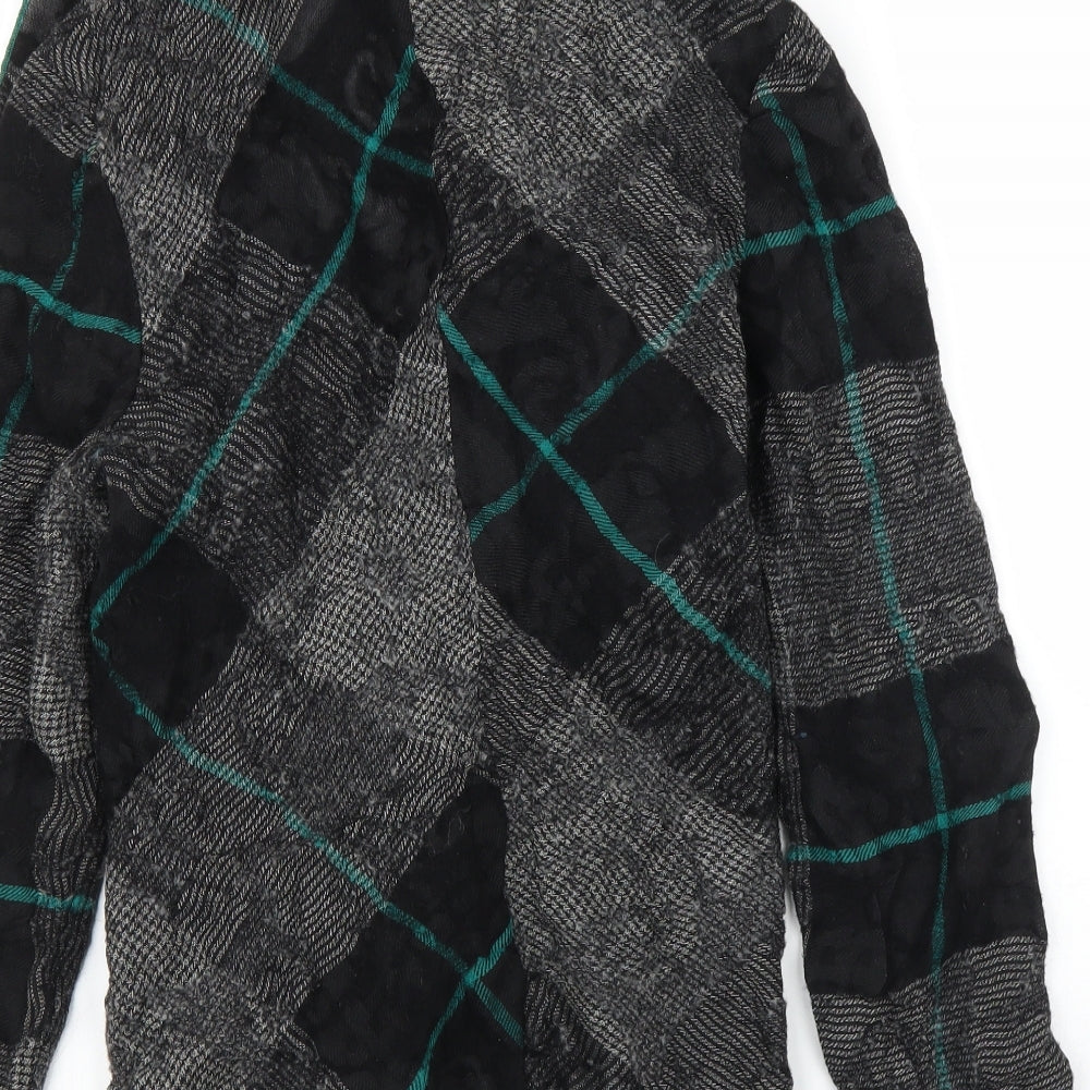 Marie Mero Womens Grey Plaid  Cardigan Jumper Size 12