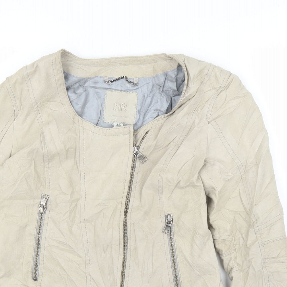 Banana Republic Womens Beige   Biker Coat Size XS