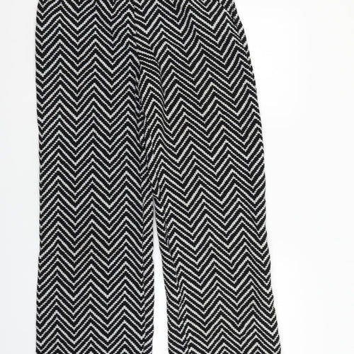 atmoshere Womens Black Geometric  Trousers  Size 12 L28 in