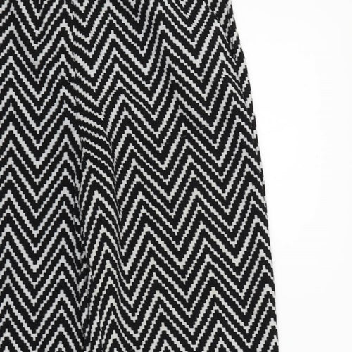 atmoshere Womens Black Geometric  Trousers  Size 12 L28 in