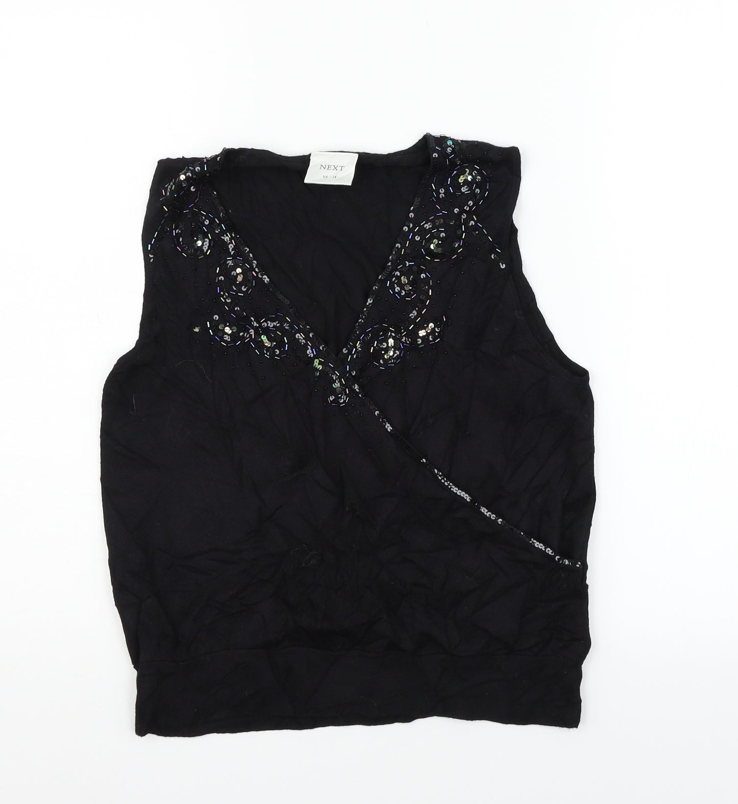 NEXT Womens Black   Vest Jumper Size 14