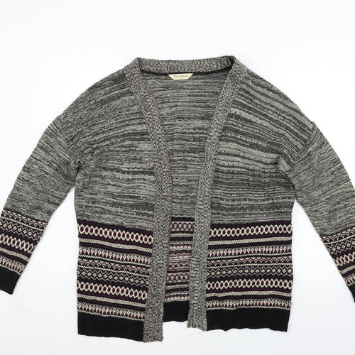 Miss Selfridge Womens Grey Geometric  Cardigan Jumper Size 10