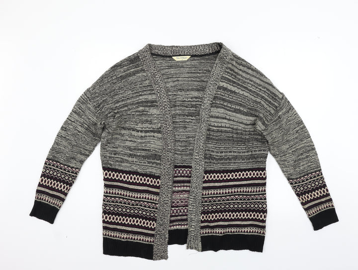 Miss Selfridge Womens Grey Geometric  Cardigan Jumper Size 10
