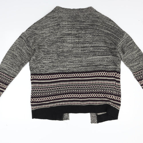 Miss Selfridge Womens Grey Geometric  Cardigan Jumper Size 10
