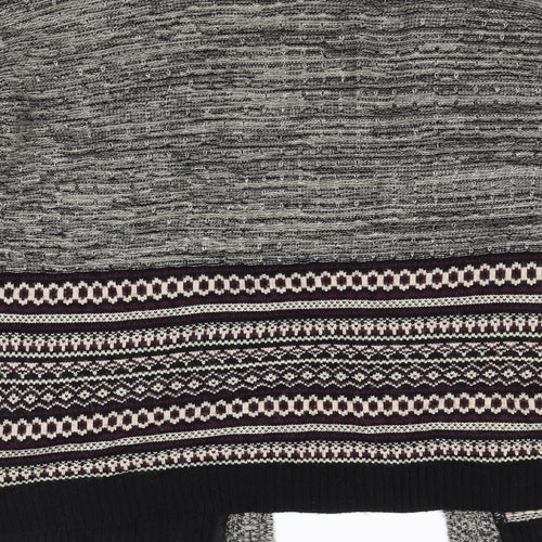 Miss Selfridge Womens Grey Geometric  Cardigan Jumper Size 10