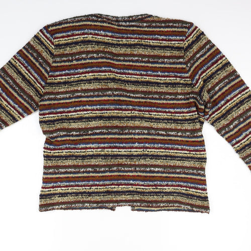 Per Una Womens Brown Striped  Cardigan Jumper Size L