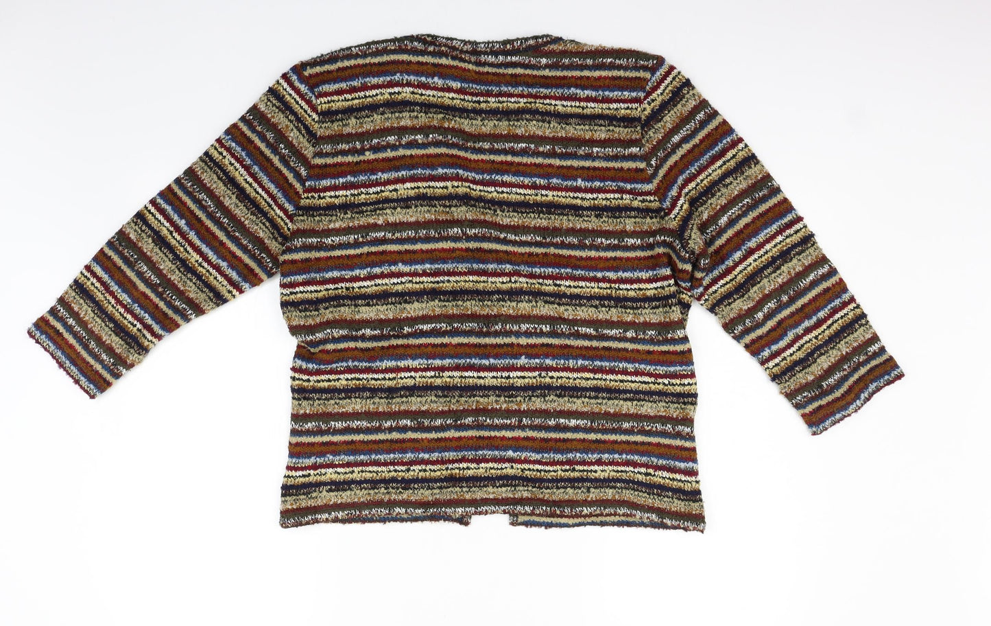 Per Una Womens Brown Striped  Cardigan Jumper Size L