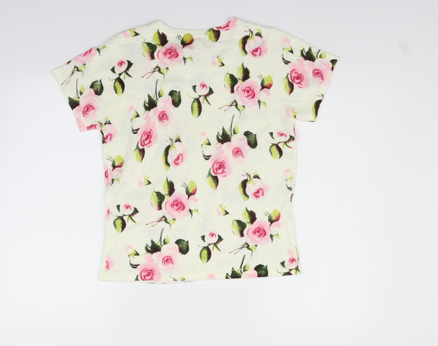 Christie & Jill Womens Beige Floral  Henley Jumper Size M