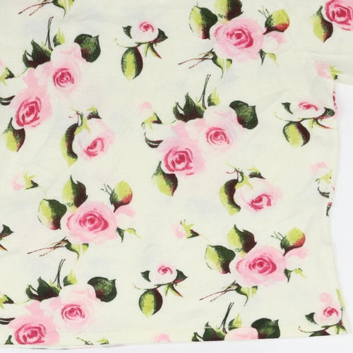 Christie & Jill Womens Beige Floral  Henley Jumper Size M