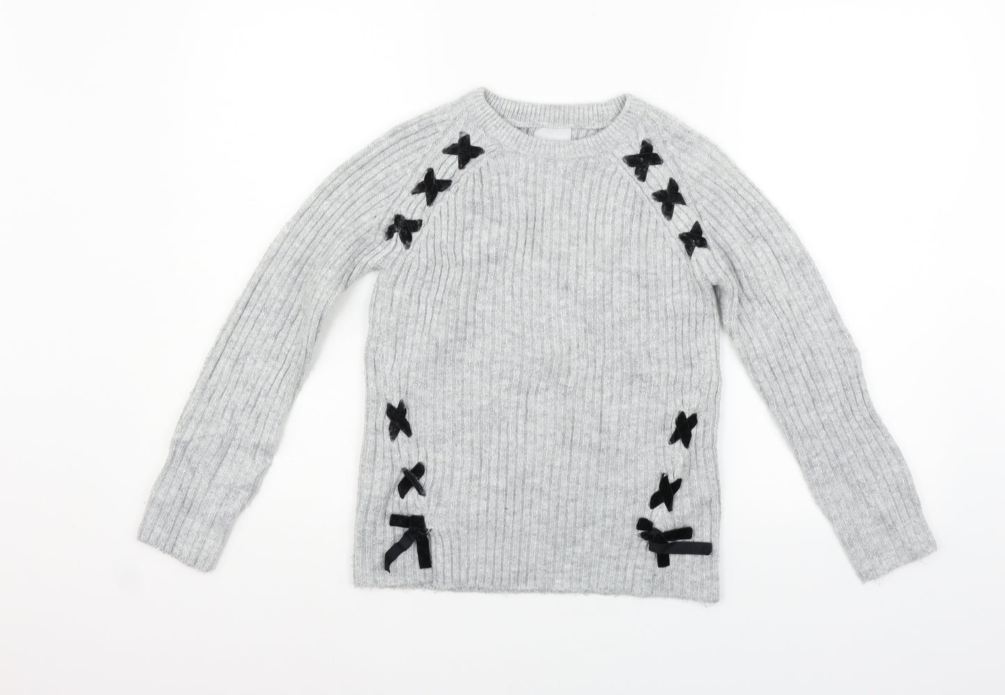 Matalan Girls Grey   Pullover Jumper Size 11 Years