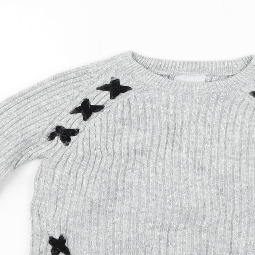 Matalan Girls Grey   Pullover Jumper Size 11 Years