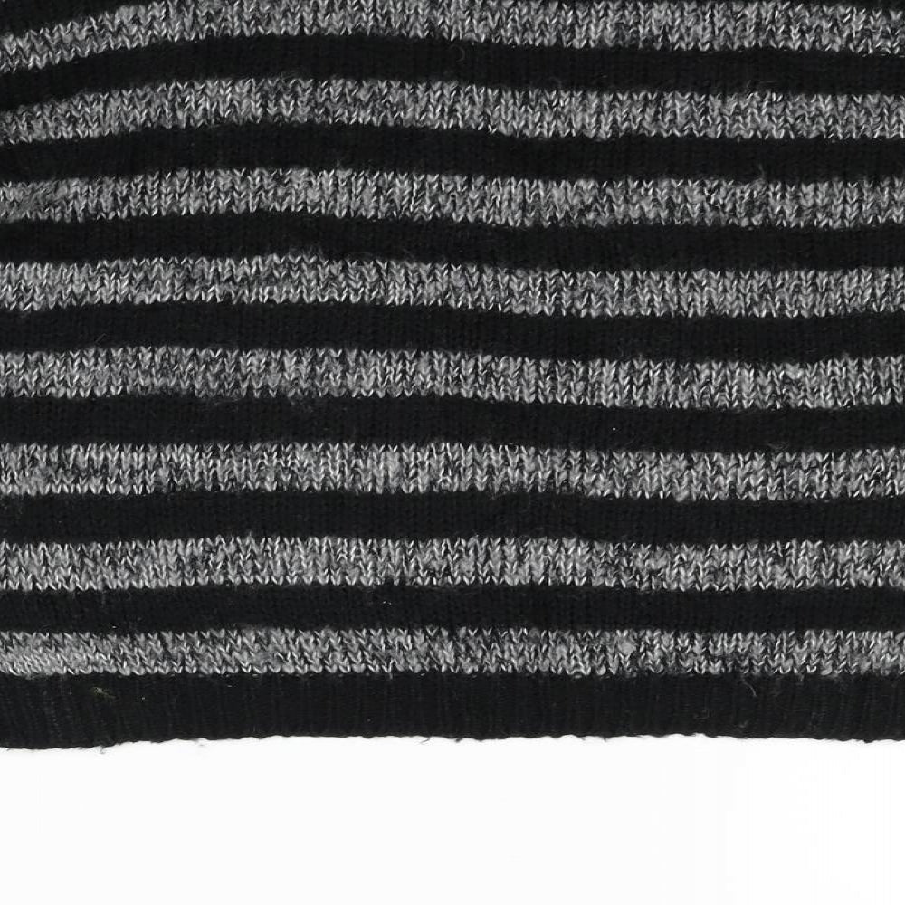 New Look Womens Black Striped  Pullover Jumper Size 8