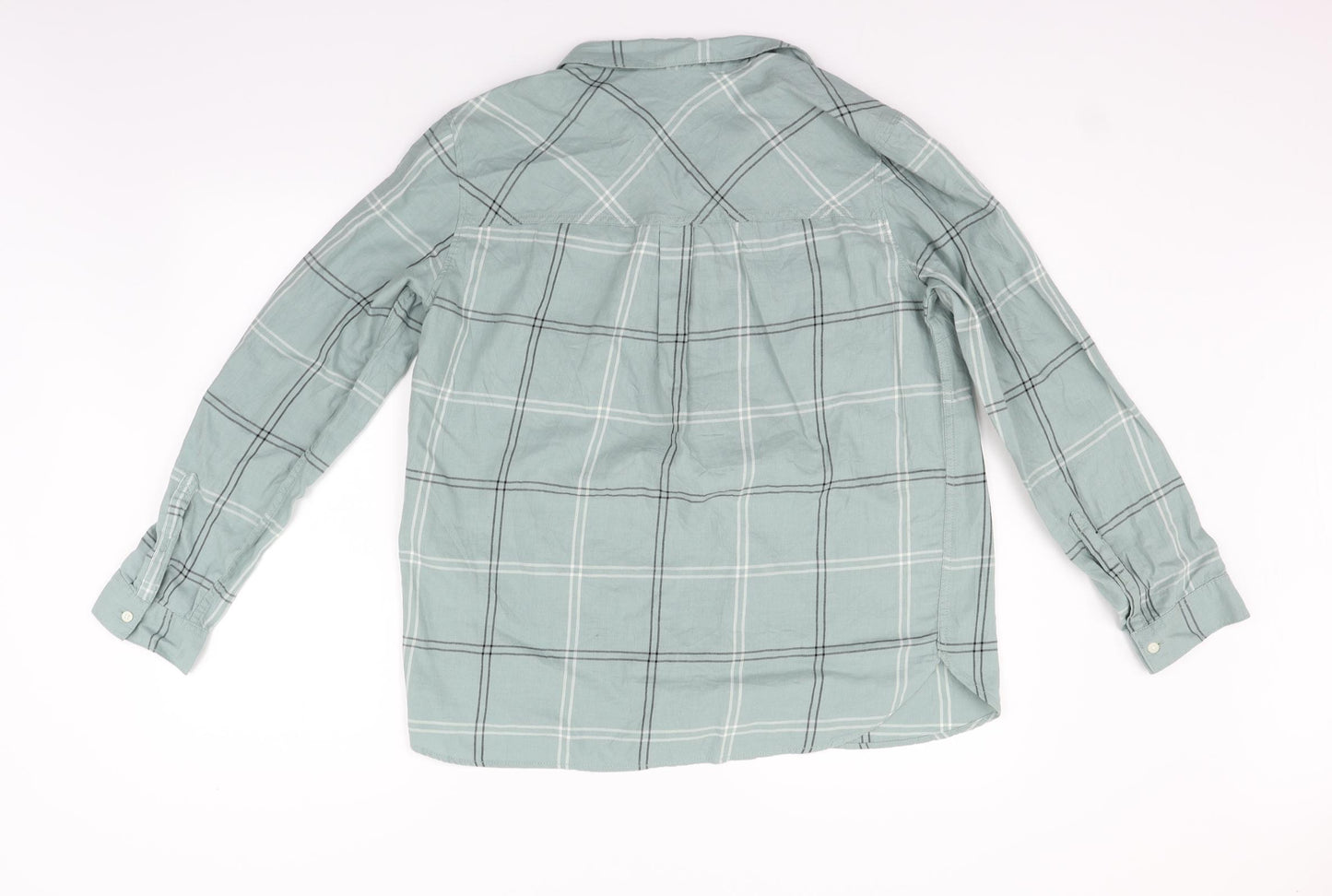 Divided Mens Green Check   Button-Up Size 14