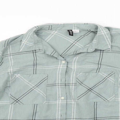 Divided Mens Green Check   Button-Up Size 14