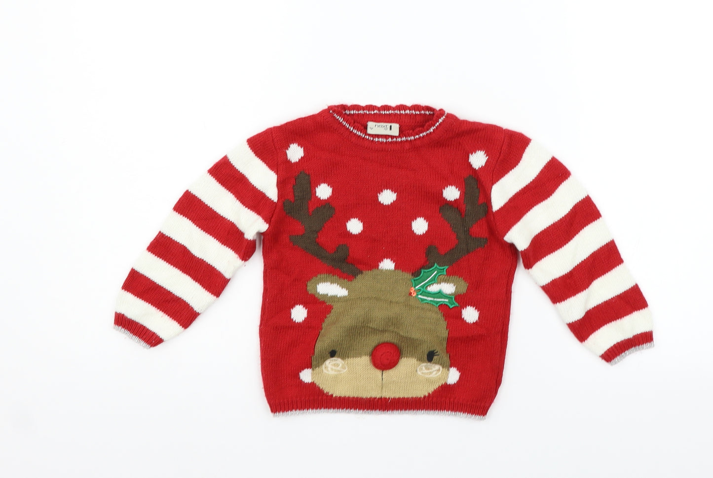 NEXT Boys Red   Pullover Jumper Size 12-18 Months  - christmas