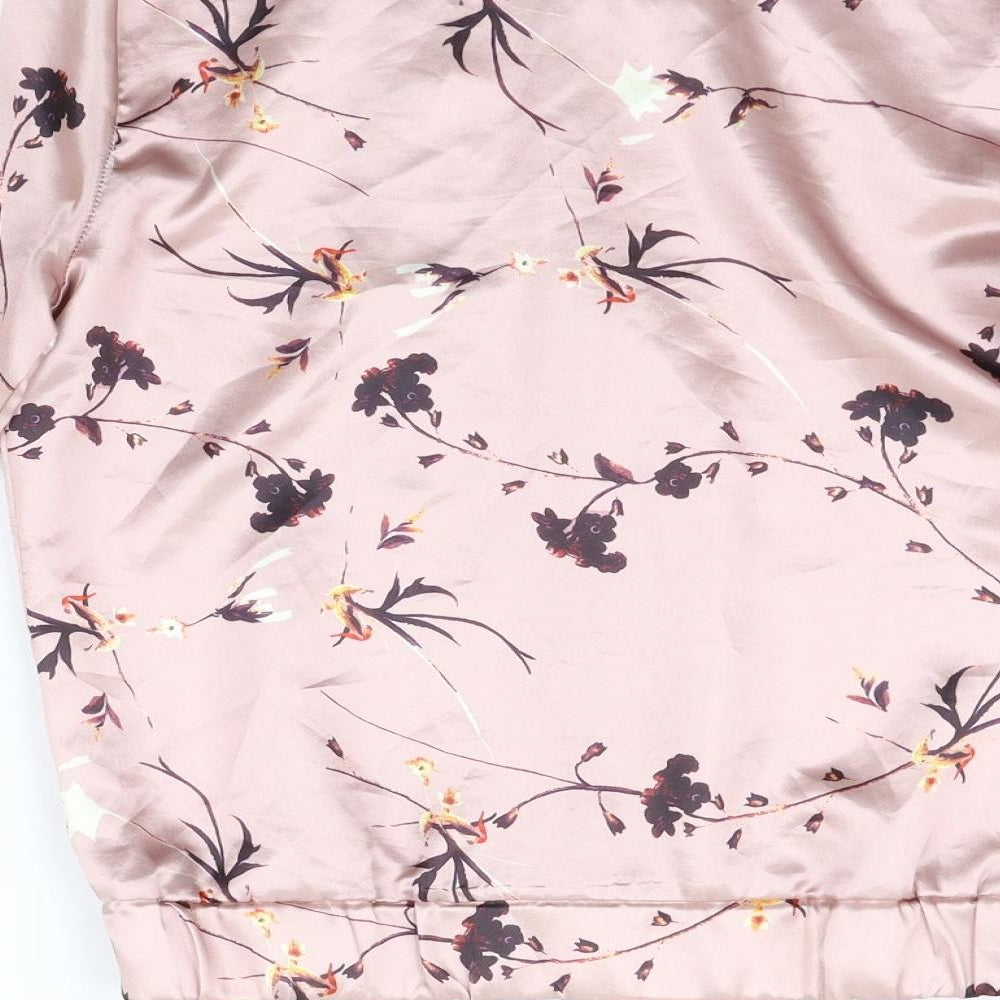 b. you Womens Pink Floral  Jacket  Size 10