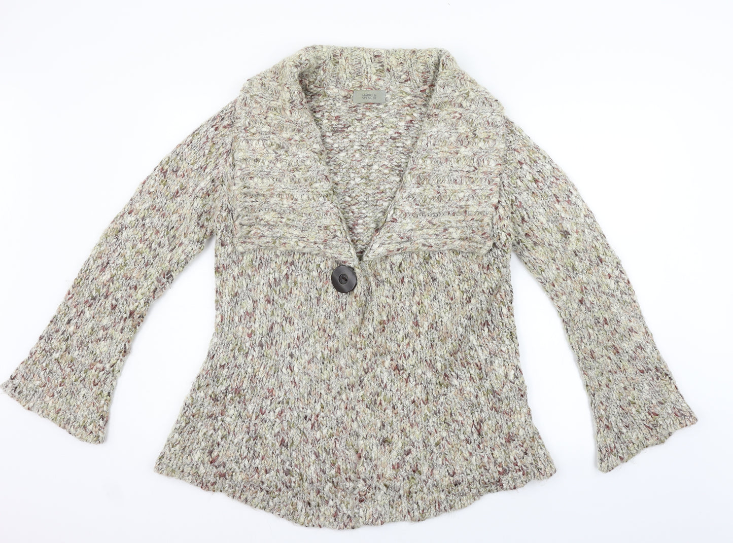 Marks and Spencer Womens Beige   Cardigan Jumper Size 14