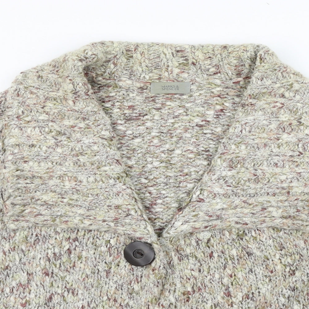 Marks and Spencer Womens Beige   Cardigan Jumper Size 14