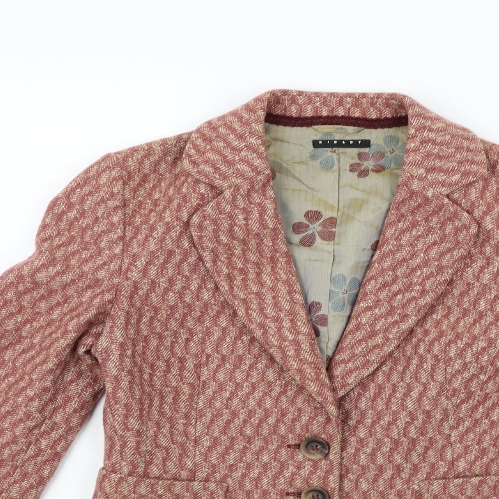 Sisley Womens Orange   Jacket Blazer Size 14