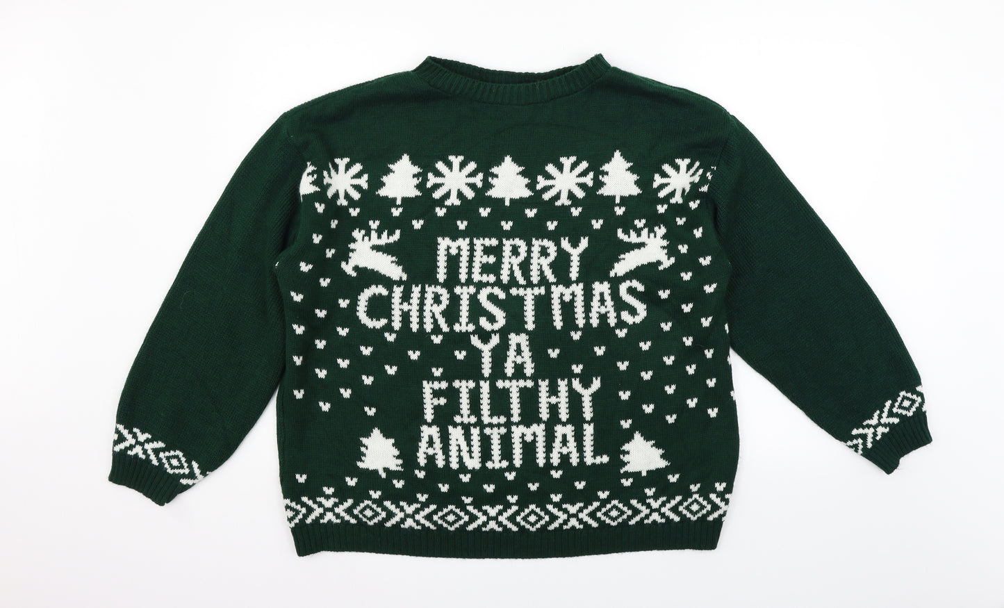 alessandra sarosni Mens Green   Pullover Jumper Size 4XL  - CHRISTMAS