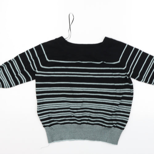 Monsoon Womens Black Striped  Pullover Jumper Size M