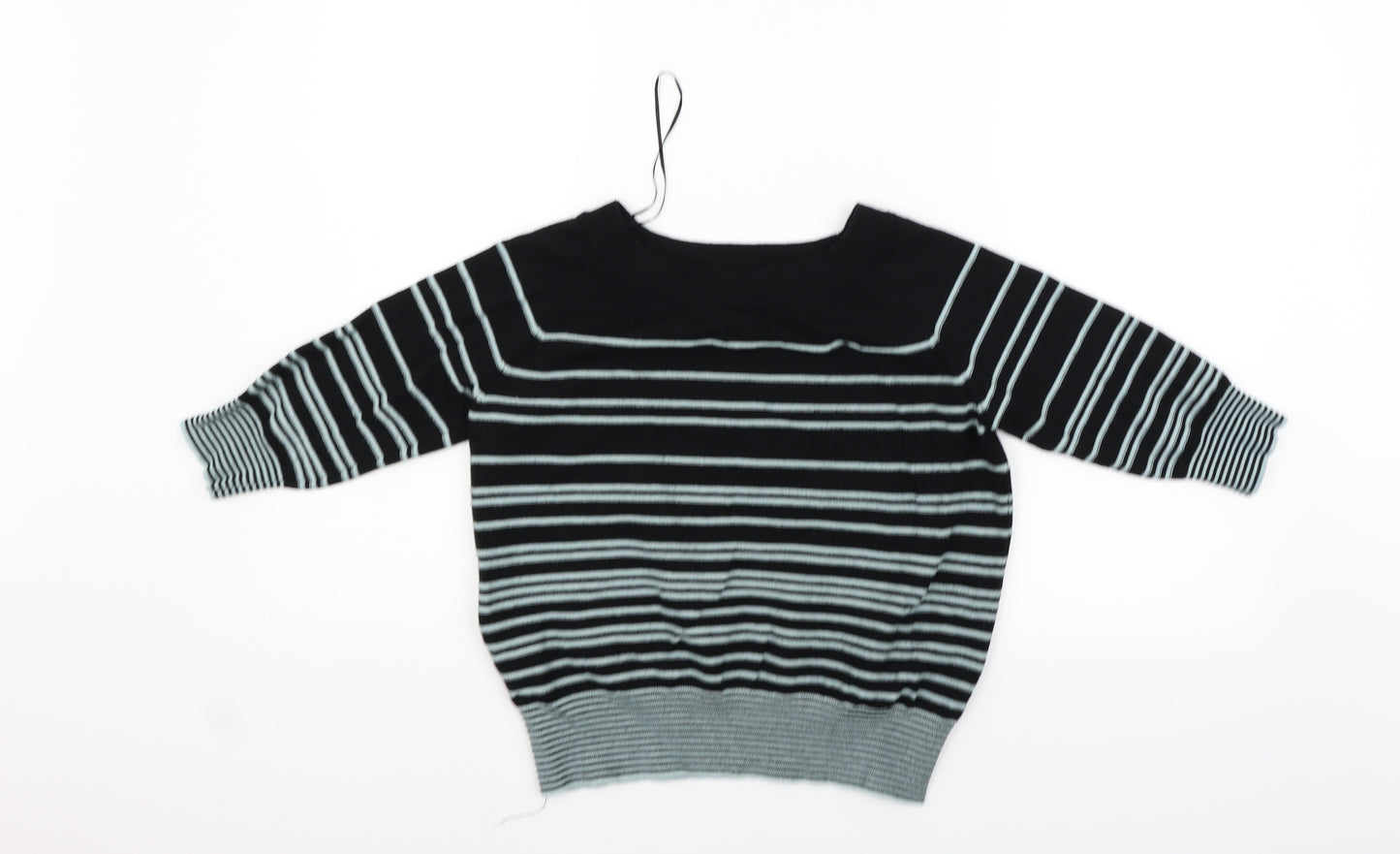 Monsoon Womens Black Striped  Pullover Jumper Size M