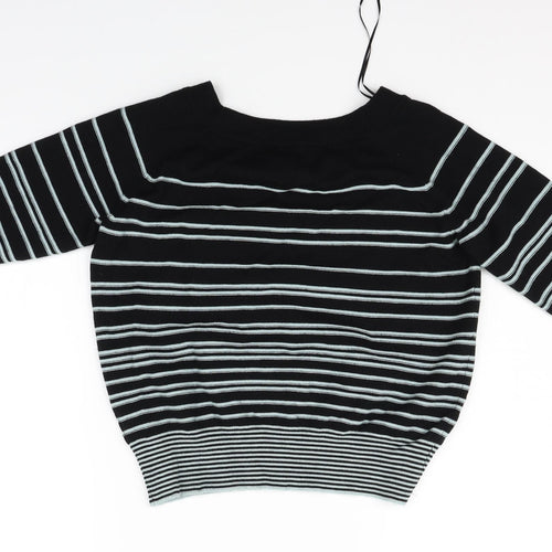 Monsoon Womens Black Striped  Pullover Jumper Size M