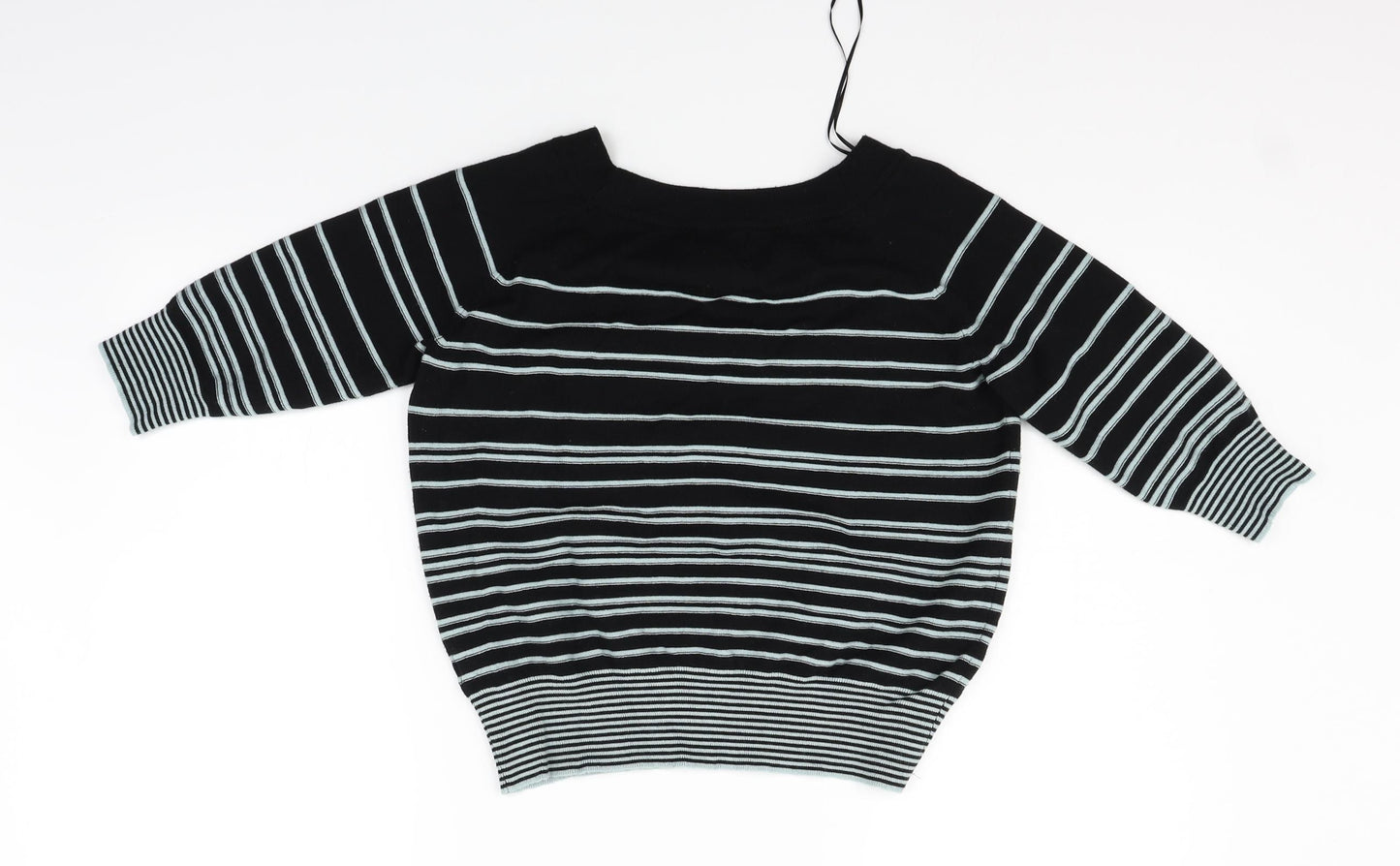 Monsoon Womens Black Striped  Pullover Jumper Size M
