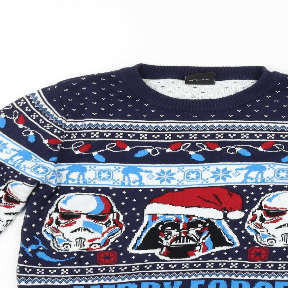TU Girls Blue   Pullover Jumper Size 10 Years  - Star wars