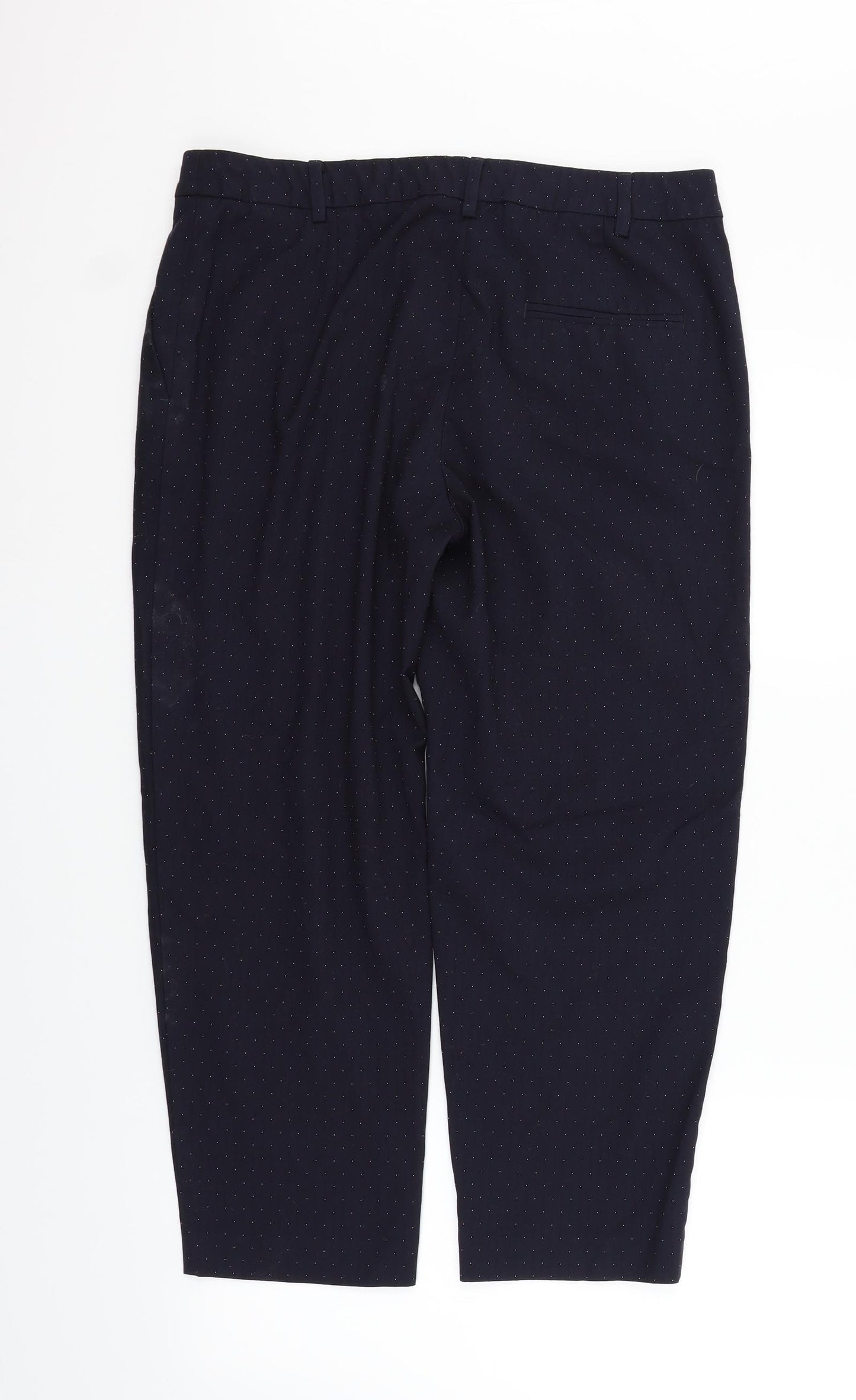 Marks and Spencer Womens Black Houndstooth  Trousers  Size 14 L23 in