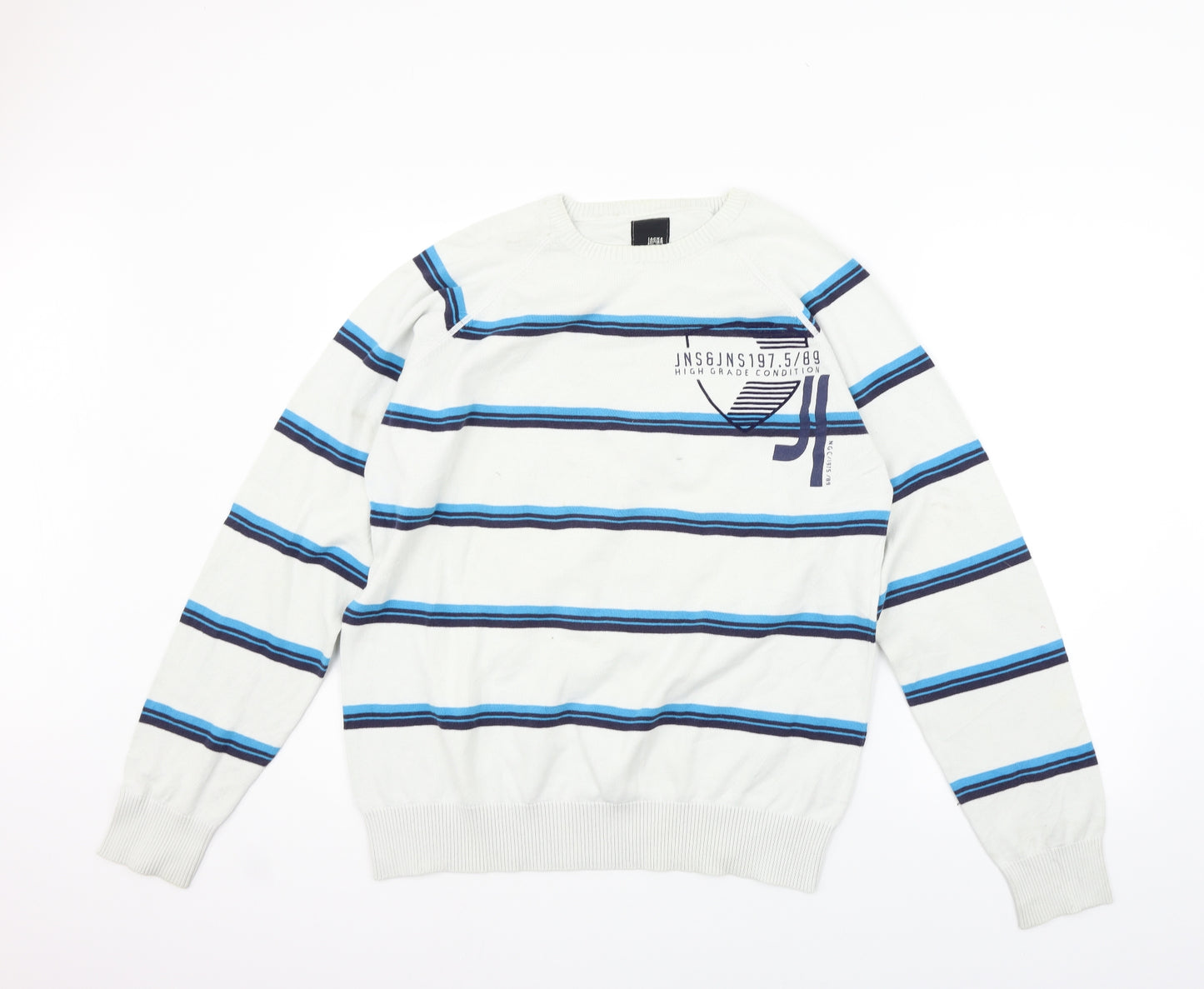 Janie and Jack Mens Silver   Henley Jumper Size XL