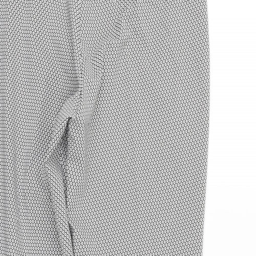 Miss Selfridge Womens White Geometric  Trousers  Size 12 L26 in