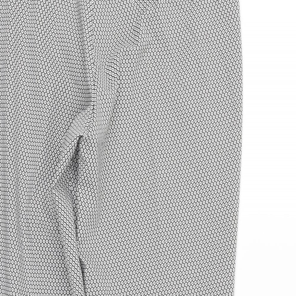 Miss Selfridge Womens White Geometric  Trousers  Size 12 L26 in