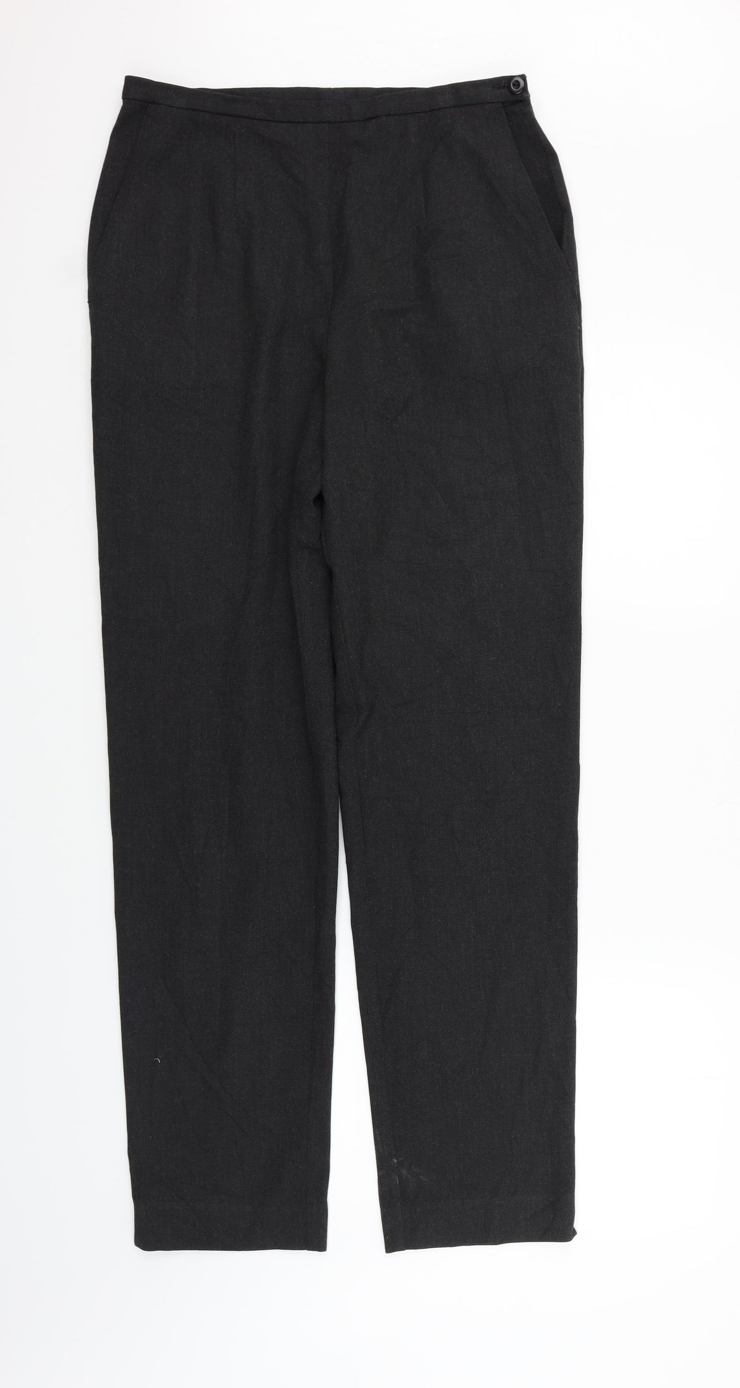 Marks and Spencer Womens Grey Houndstooth  Trousers  Size 14 L30 in