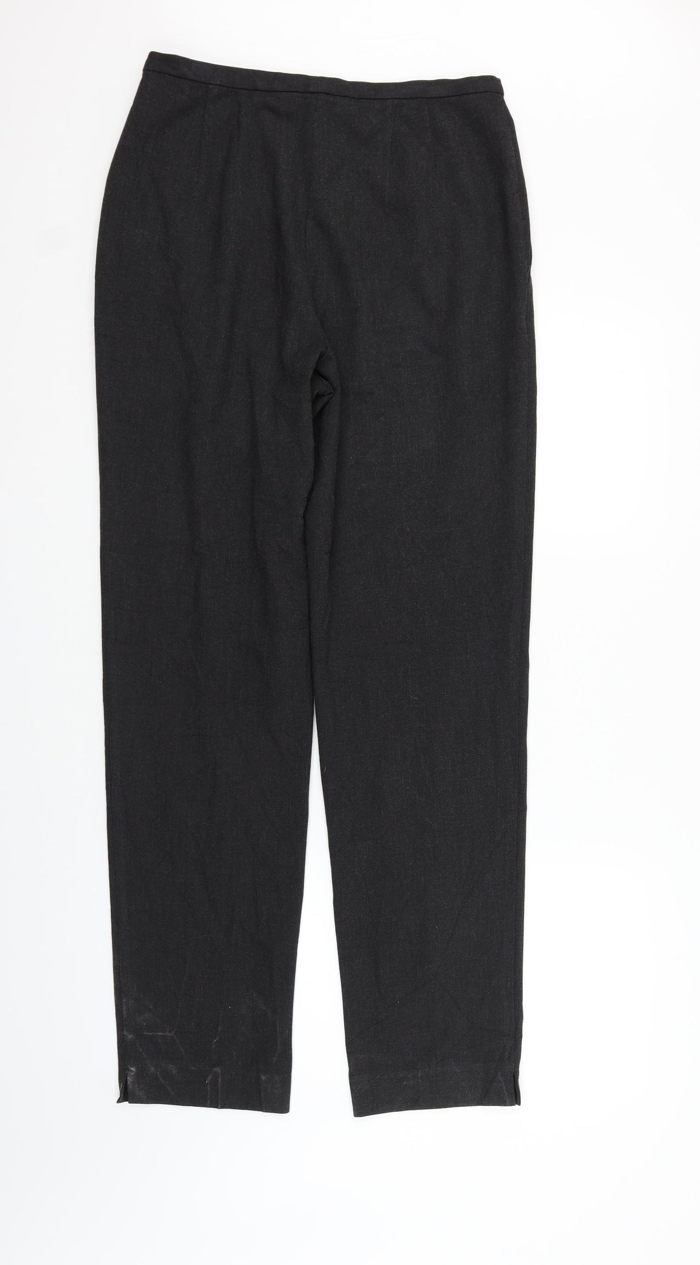 Marks and Spencer Womens Grey Houndstooth  Trousers  Size 14 L30 in