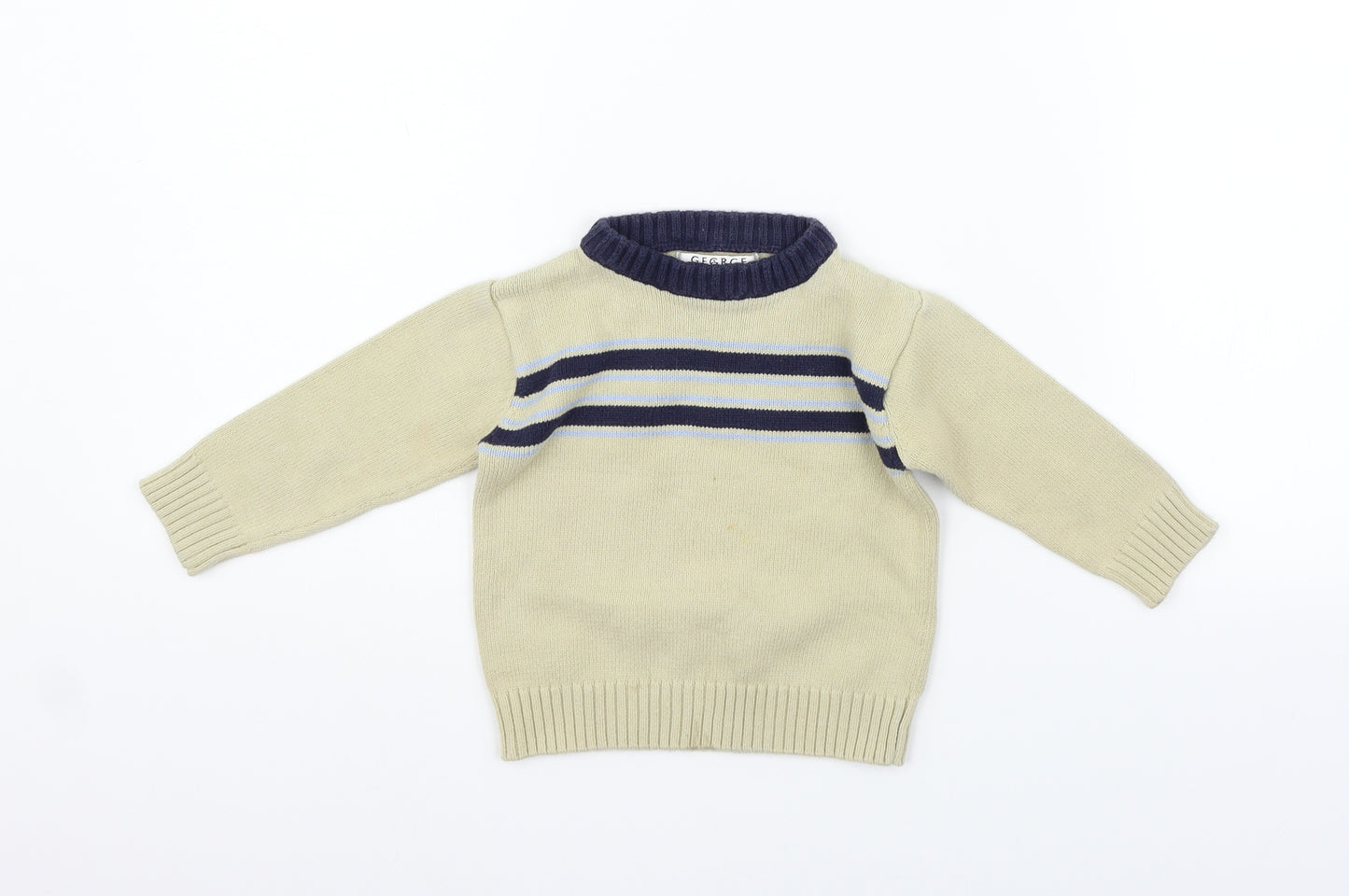 George Boys Beige   Pullover Jumper Size 12-18 Months
