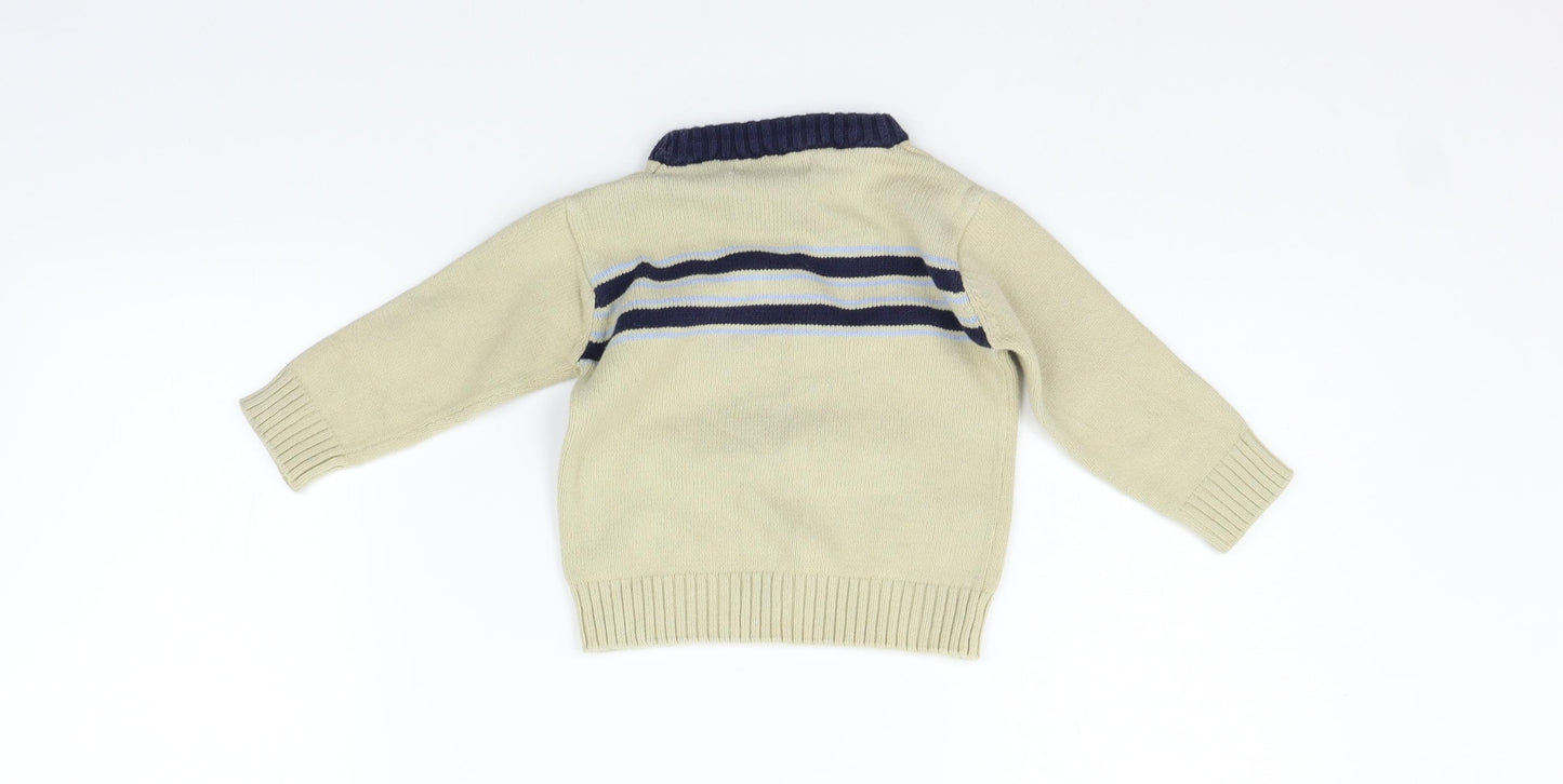 George Boys Beige   Pullover Jumper Size 12-18 Months