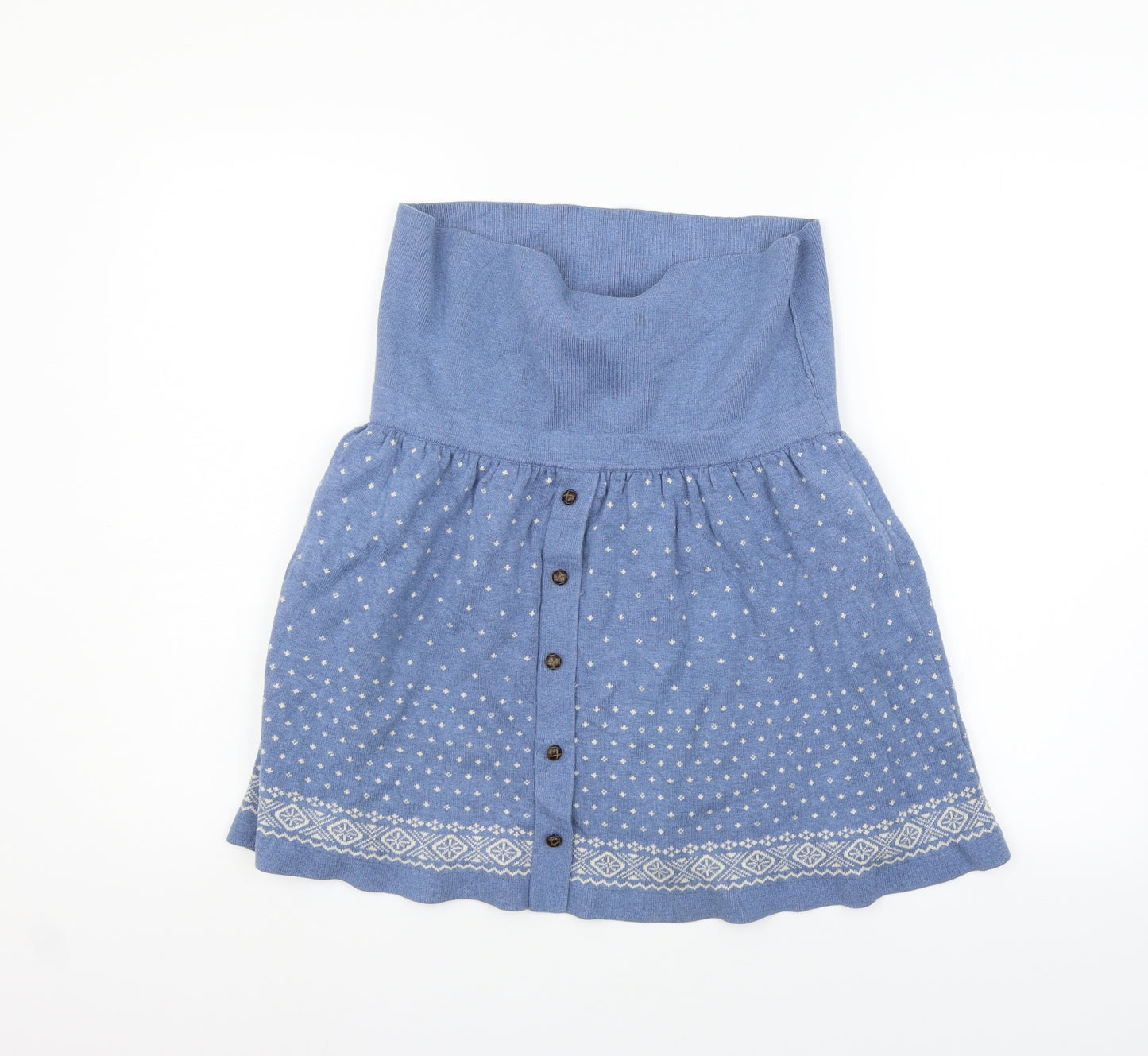 Fat Face Womens Blue Geometric  Flare Skirt Size 16