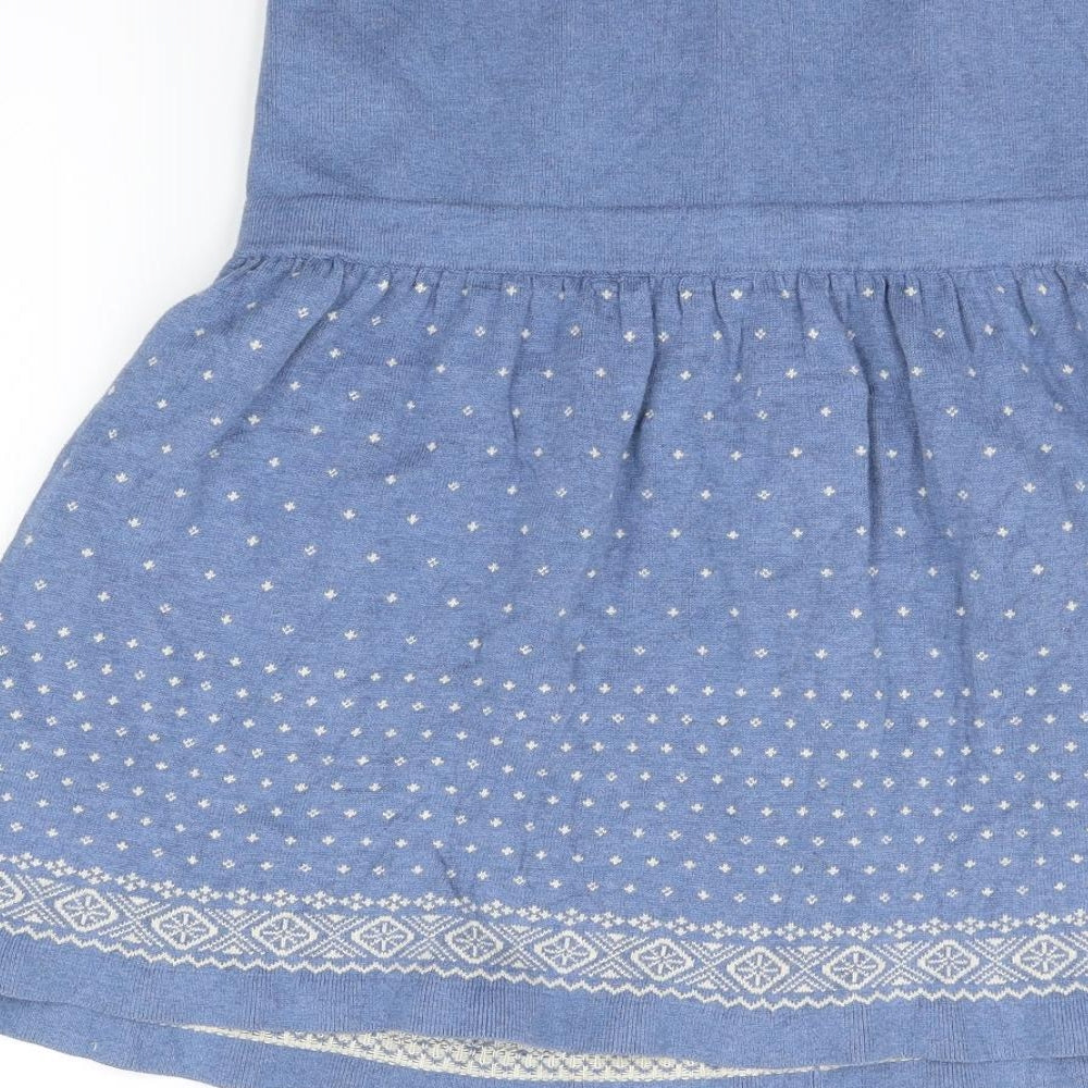 Fat Face Womens Blue Geometric  Flare Skirt Size 16